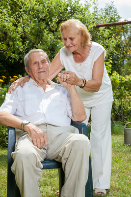 Elderly couple enjoying life together